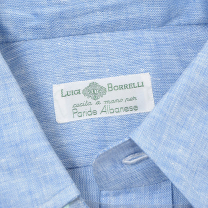 NWD Luigi Borrelli 100% Linen Shirt Size 42 DEFECT - Blue