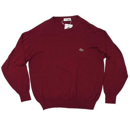 Vintage Lacoste Cotton Sweater Size 4 Chest ca. 55cm - Burgundy