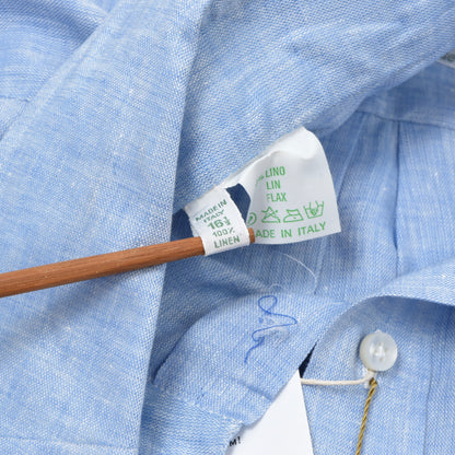 NWD Luigi Borrelli 100% Linen Shirt Size 42 DEFECT - Blue