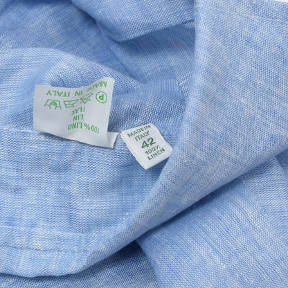 NWD Luigi Borrelli 100% Linen Shirt Size 42 DEFECT - Blue