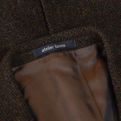 Atelier Torino Harris Tweed Wool Jacket Size 106 - Brown