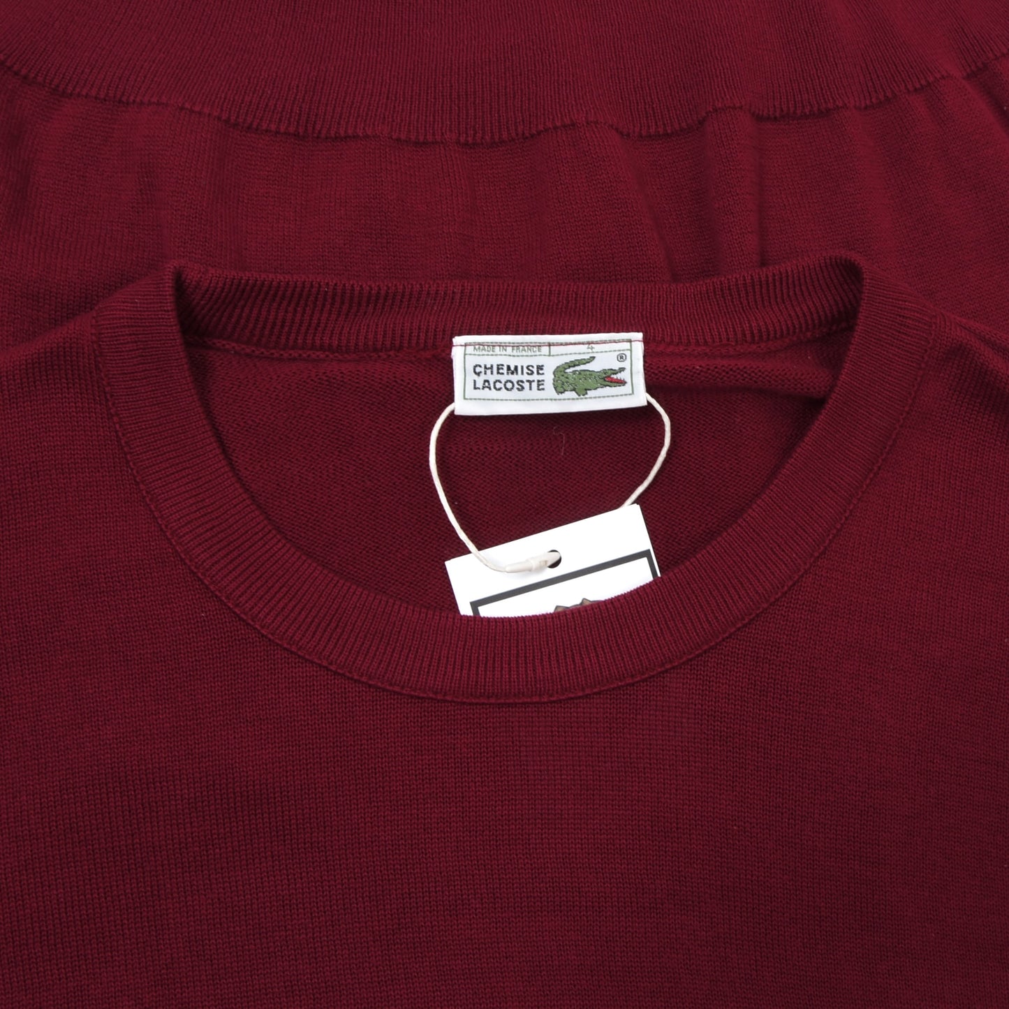 Vintage Lacoste Cotton Sweater Size 4 Chest ca. 55cm - Burgundy