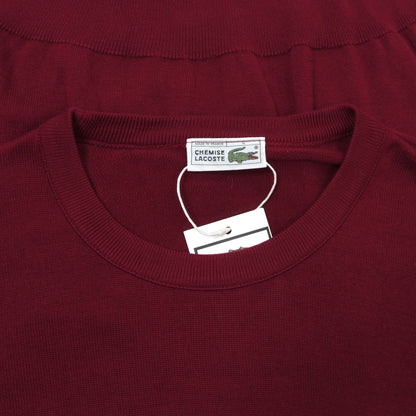 Vintage Lacoste Cotton Sweater Size 4 Chest ca. 55cm - Burgundy