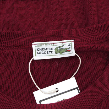 Vintage Lacoste Cotton Sweater Size 4 Chest ca. 55cm - Burgundy