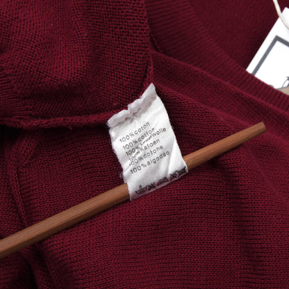 Vintage Lacoste Cotton Sweater Size 4 Chest ca. 55cm - Burgundy