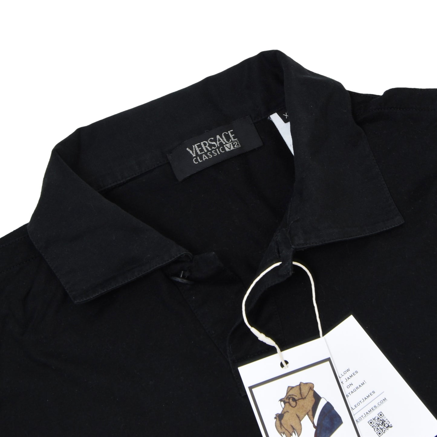 Versace Classic V2 Vintage Polo Shirt Size XL Chest ca. 59.5cm - Black