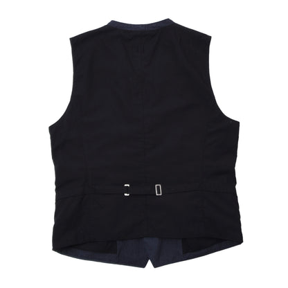 Hannes Roether Linen-Cotton Waistcoat/Vest Size M Chest ca. 51cm - Blue