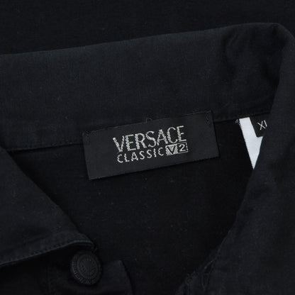 Versace Classic V2 Vintage Polo Shirt Size XL Chest ca. 59.5cm - Black