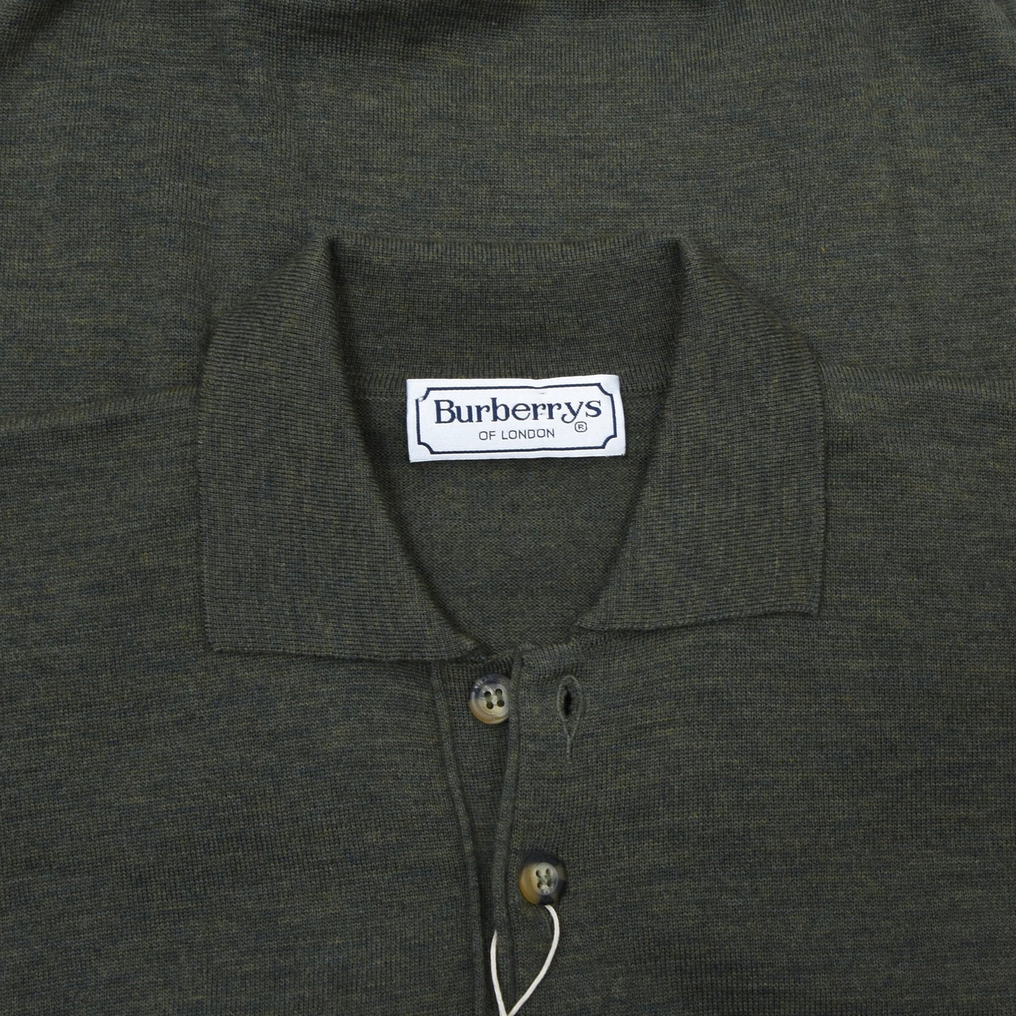 Vintage Burberrys Wool Polo Sweater Chest ca. 57.5cm - Green