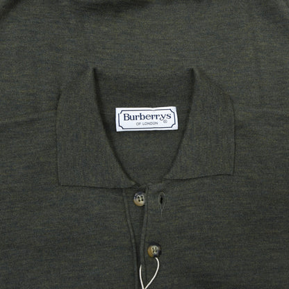 Vintage Burberrys Wool Polo Sweater Chest ca. 57.5cm - Green