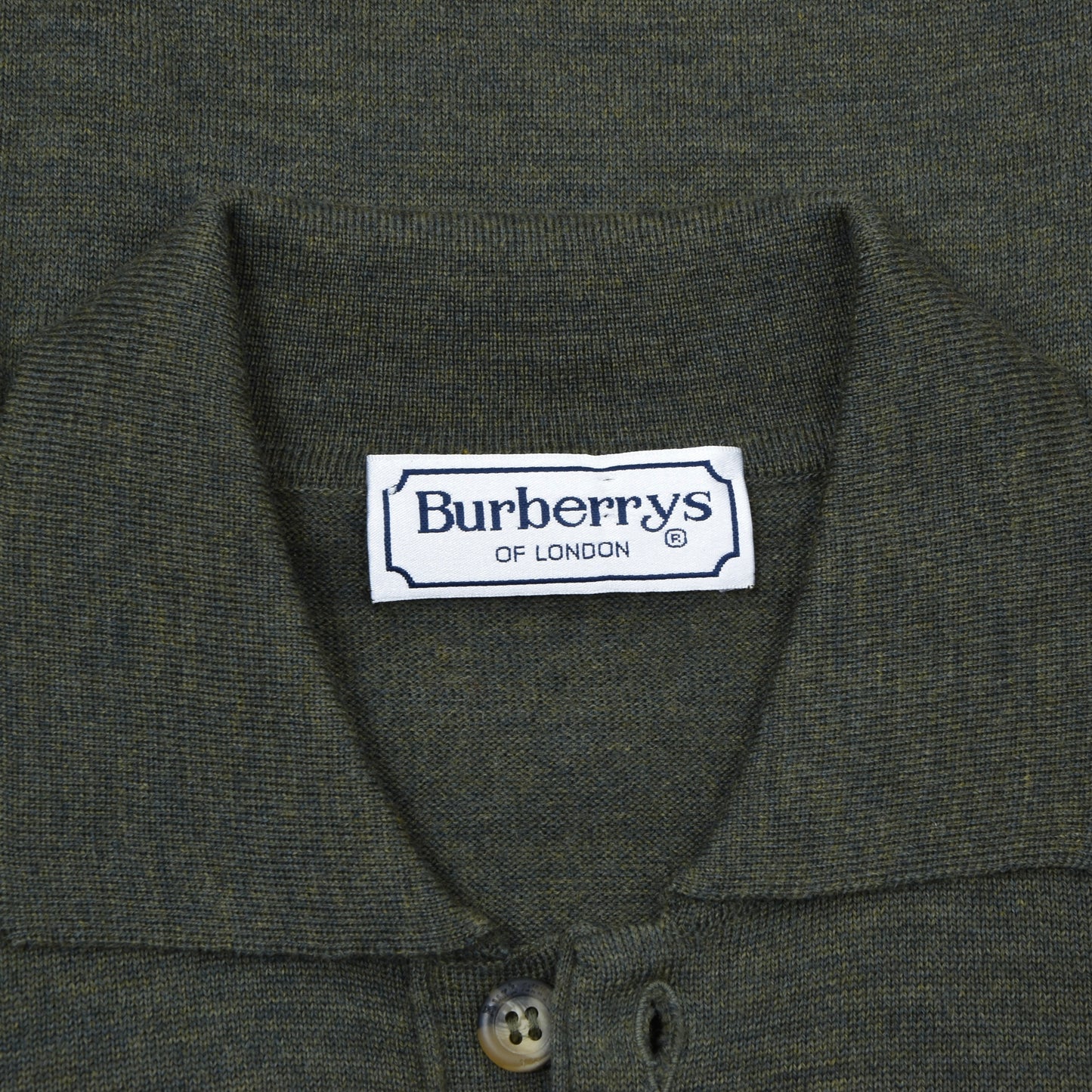 Vintage Burberrys Wool Polo Sweater Chest ca. 57.5cm - Green