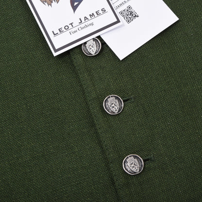 Allwerk Linen Vest/Trachtengilet Size 44 ca. 46.5cm - Green