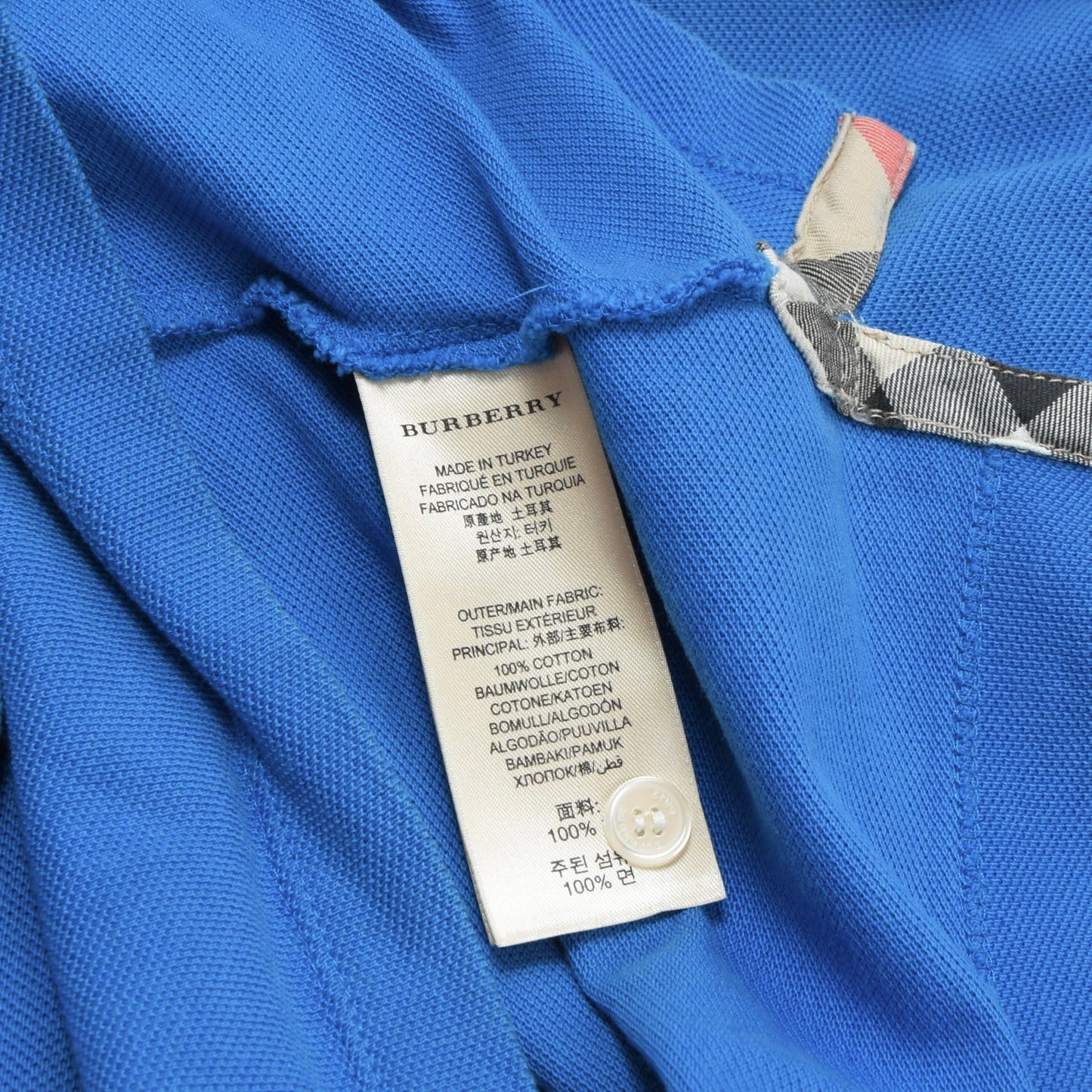 Burberry Brit Polo Shirt Size L Chest ca. 57.5cm - Blue