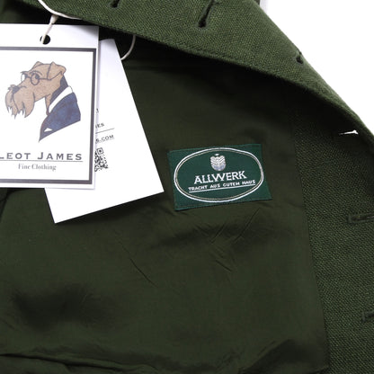 Allwerk Linen Vest/Trachtengilet Size 44 ca. 46.5cm - Green