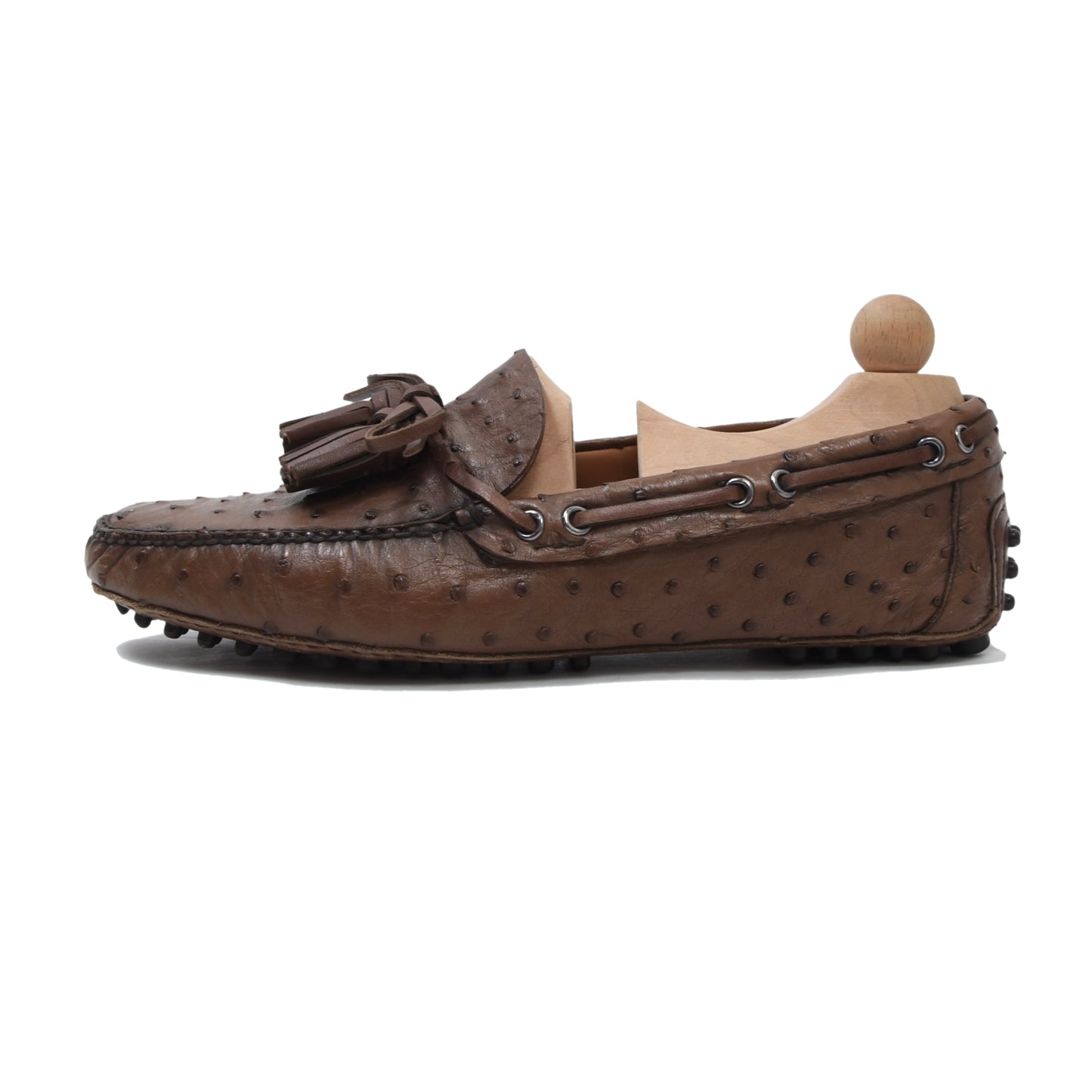 The Original Car Shoe SS2013 Genuine Ostrich Loafer Size 8 1/2 - Brown