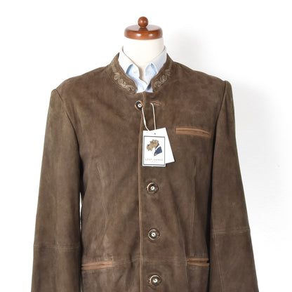 Der Wildschütz Goat Suede Janker/Jacket Size 48 Chest ca. 54cm - Brown