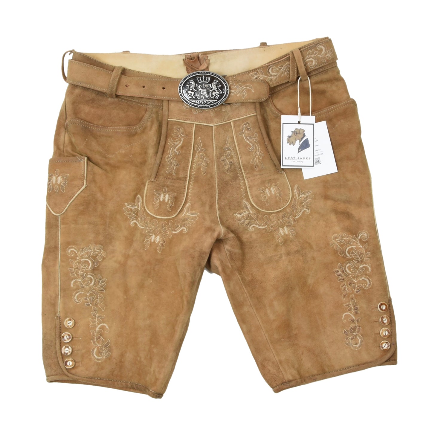 Country Maddox Suede Lederhose Size 48 - Tan