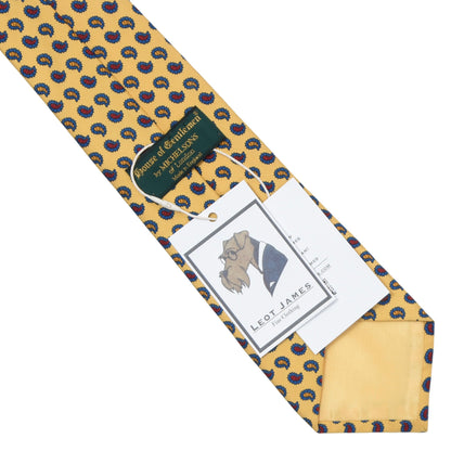 Michelsons of London 100% Silk Tie ca. 144.5cm/9.4cm - Yellow Paisley