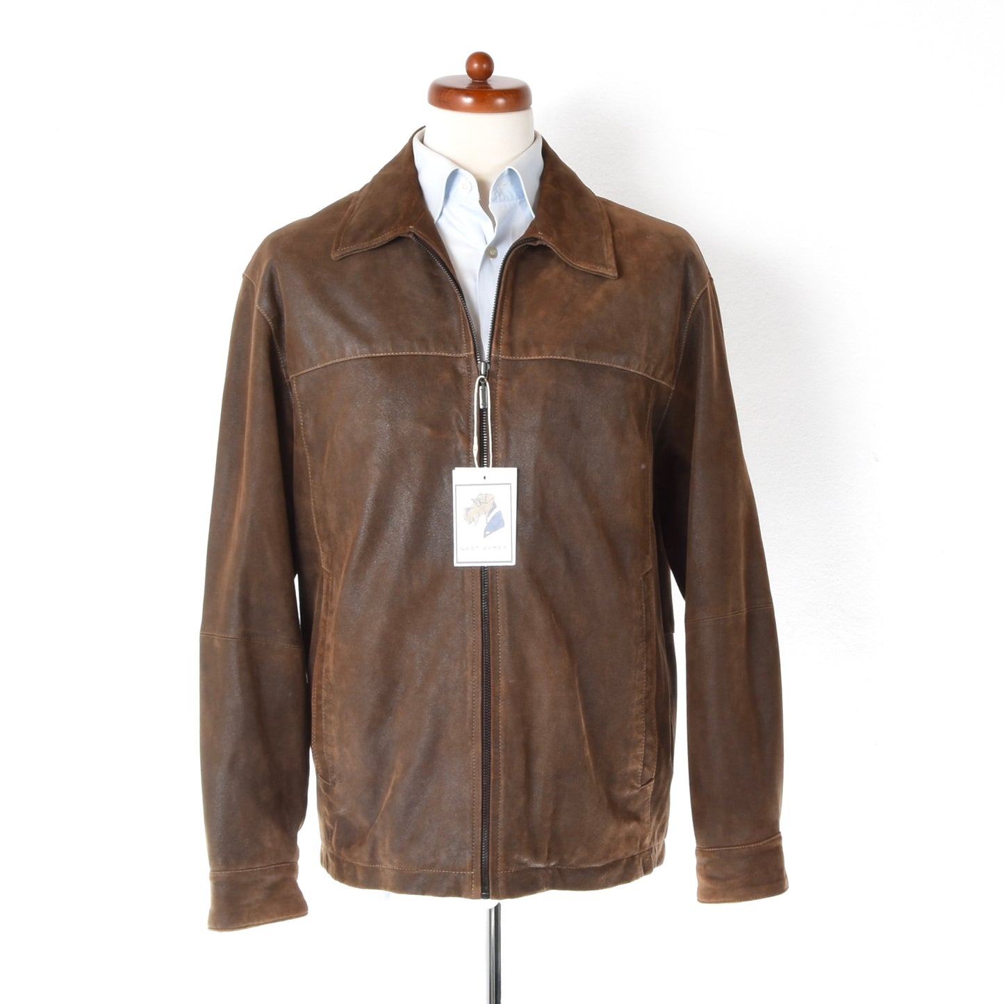 Milestone Goat Leather Jacket Size 48 Chest ca. 59cm - Brown