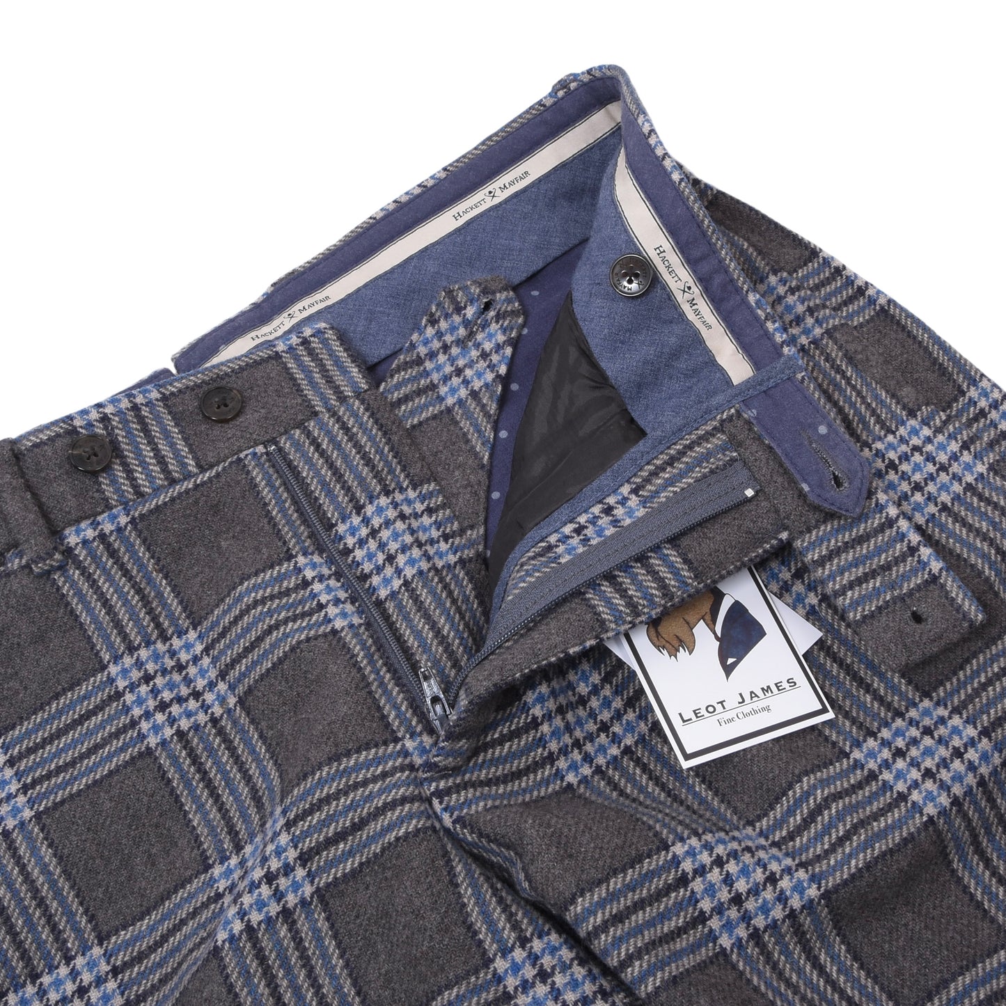 Hackett London Wollhose Größe 32/48 Kensington Slim - Kariert