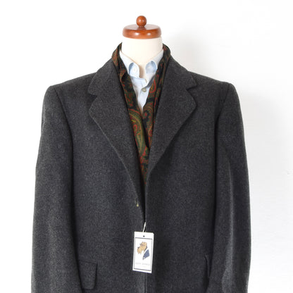 Vintage Top Aachen 100% Wool Overcoat Size 24 Chest ca. 57.5cm - Grey