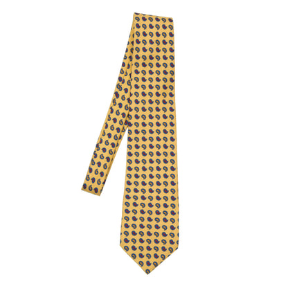 Michelsons of London 100% Silk Tie ca. 144.5cm/9.4cm - Yellow Paisley