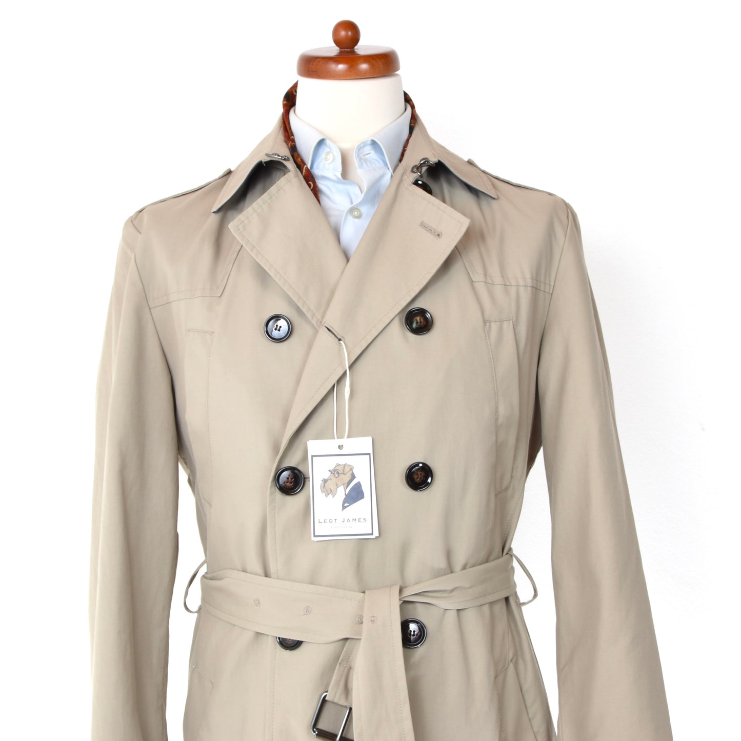 Dietmar Haas Double-Breasted Trench Coat Size 48 - Beige