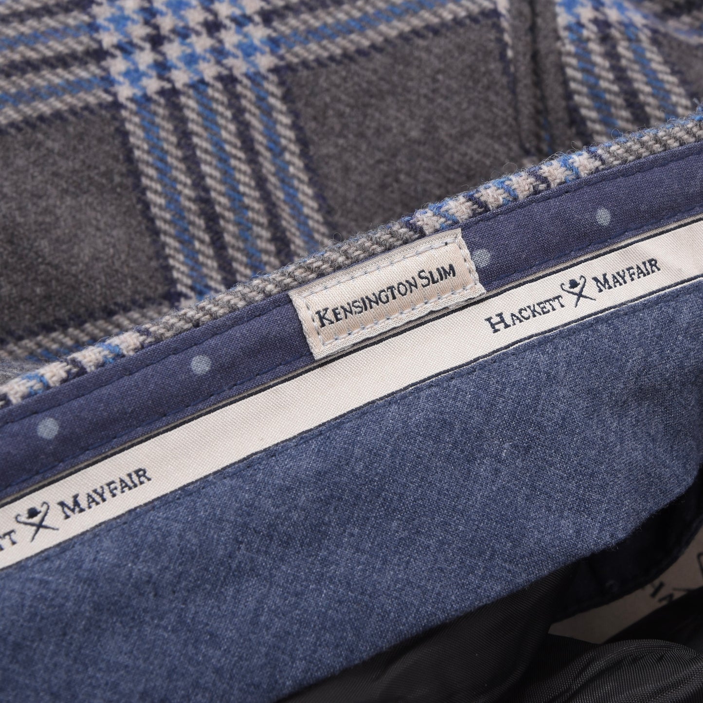 Hackett London Wollhose Größe 32/48 Kensington Slim - Kariert