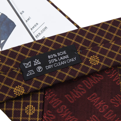 DAKS London Wool-Silk Tie ca. 145cm/9.5cm - Burgundy/Gold