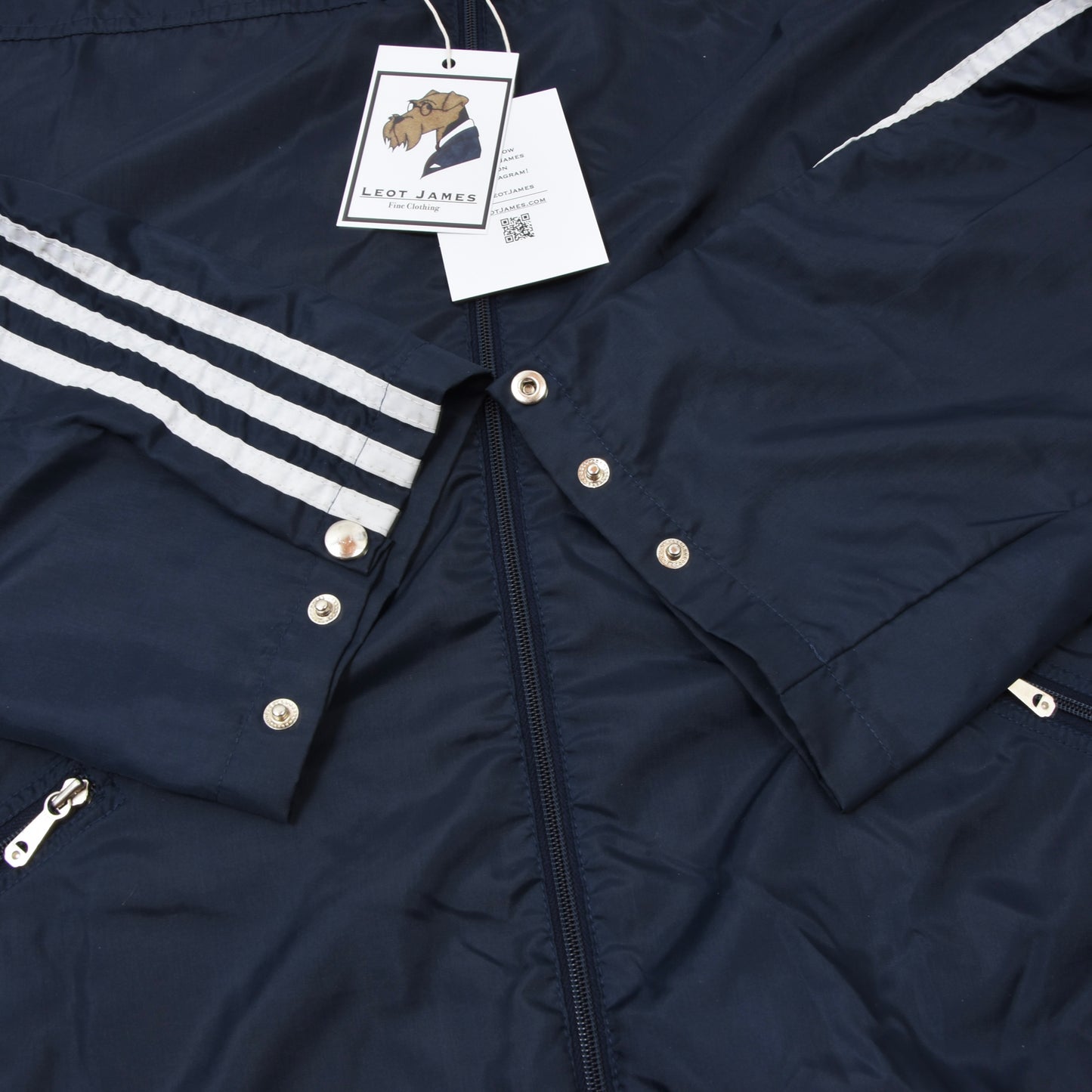 Vintage '80s Adidas Nylon Rain Jacket Size 7-8 - Navy Blue