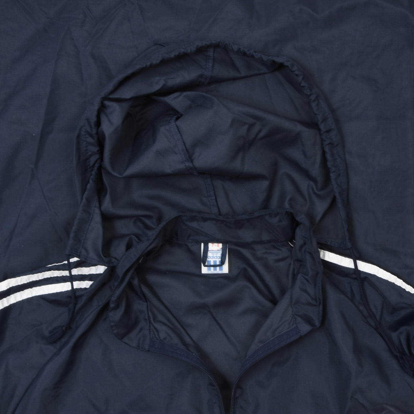 Vintage '80s Adidas Nylon Rain Jacket Size 7-8 - Navy Blue