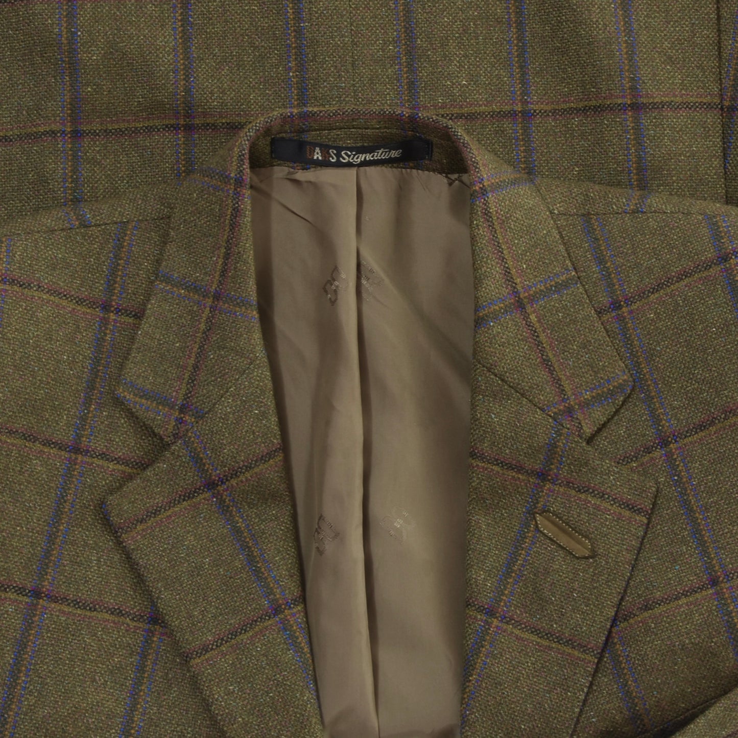 Vintage DAKS London Wool Jacket Size 46 ca. 52cm - Green Windowpane