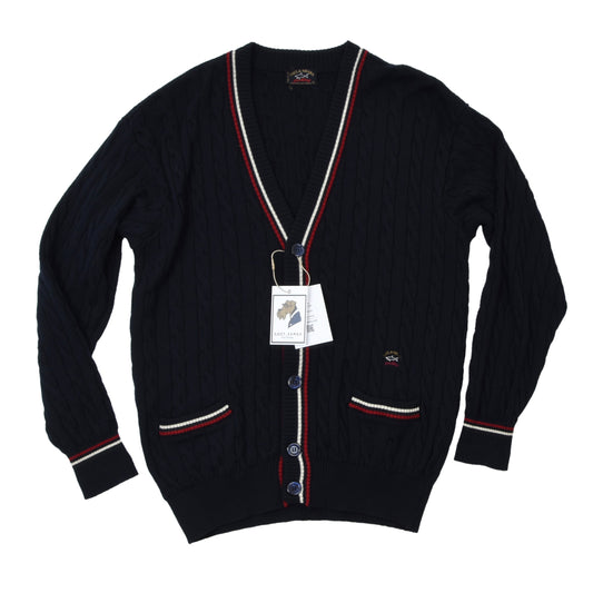 Paul & Shark Yachting Wool Cardigan Sweater Size M  - Cableknit