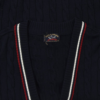 Paul & Shark Yachting Wool Cardigan Sweater Size M  - Cableknit