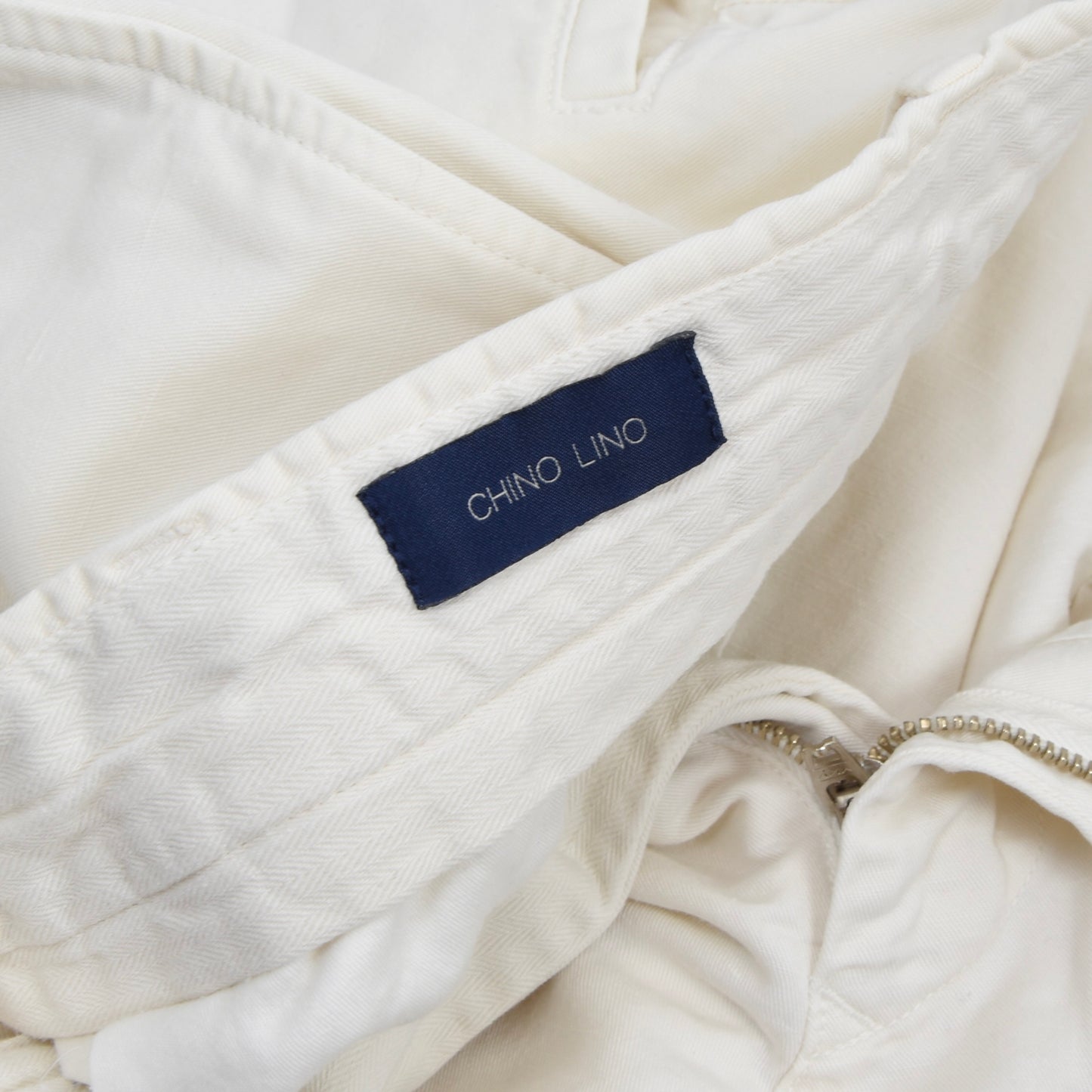 Incotex Chino Lino Cotton-Linen Pants Size 52 - Off-White
