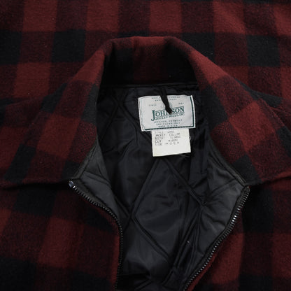 Johnson Woolen Mills Wool Jacket Size XL Chest ca. 64.5cm - Red Plaid