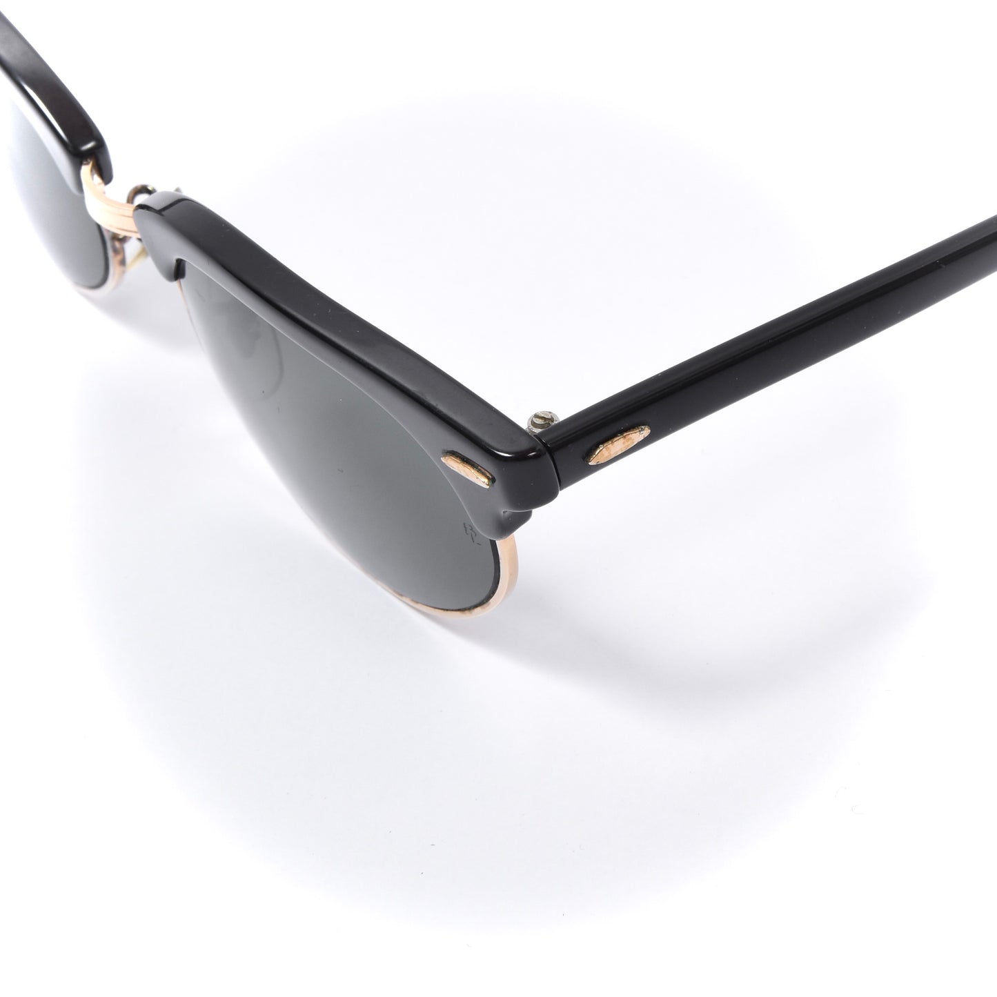 Vintage B&amp;L Ray-Ban Clubmaster W1263 Sonnenbrille - Schwarz/Gold