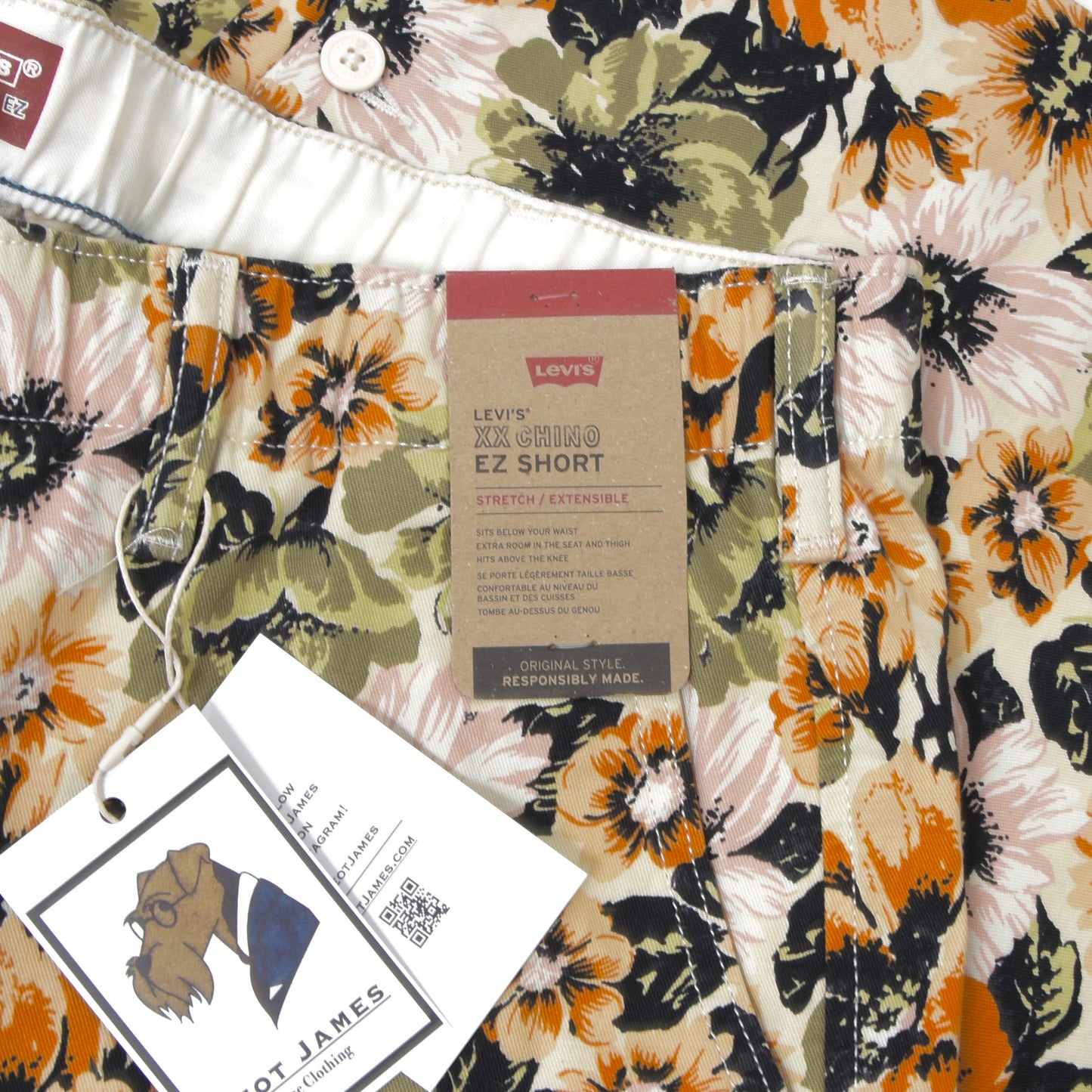 NWT Levi's XX Chino EZ Shorts Size XL Stretch - Floral