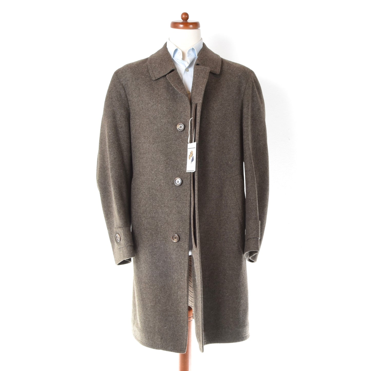 Classic 100% Wool Overcoat Chest ca. 61cm - Brown