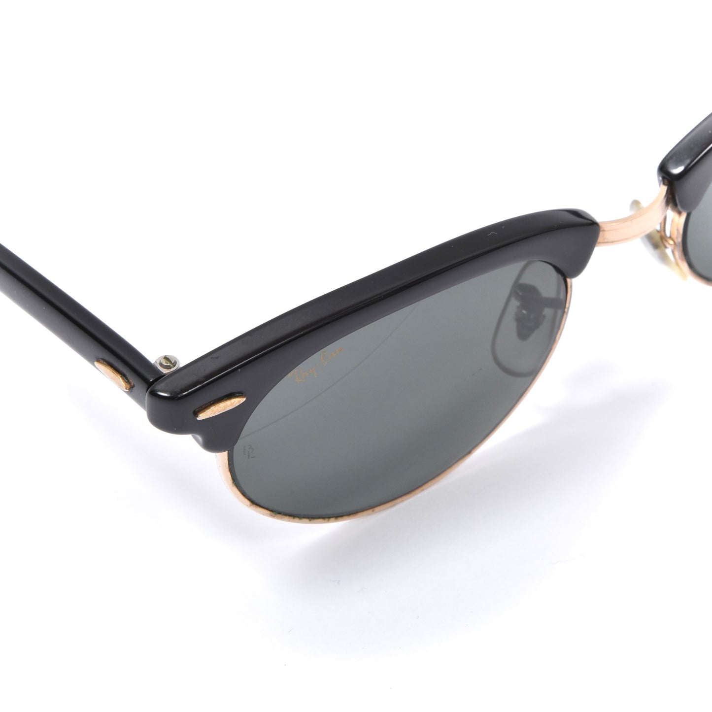 Vintage B&amp;L Ray-Ban Clubmaster W1263 Sonnenbrille - Schwarz/Gold