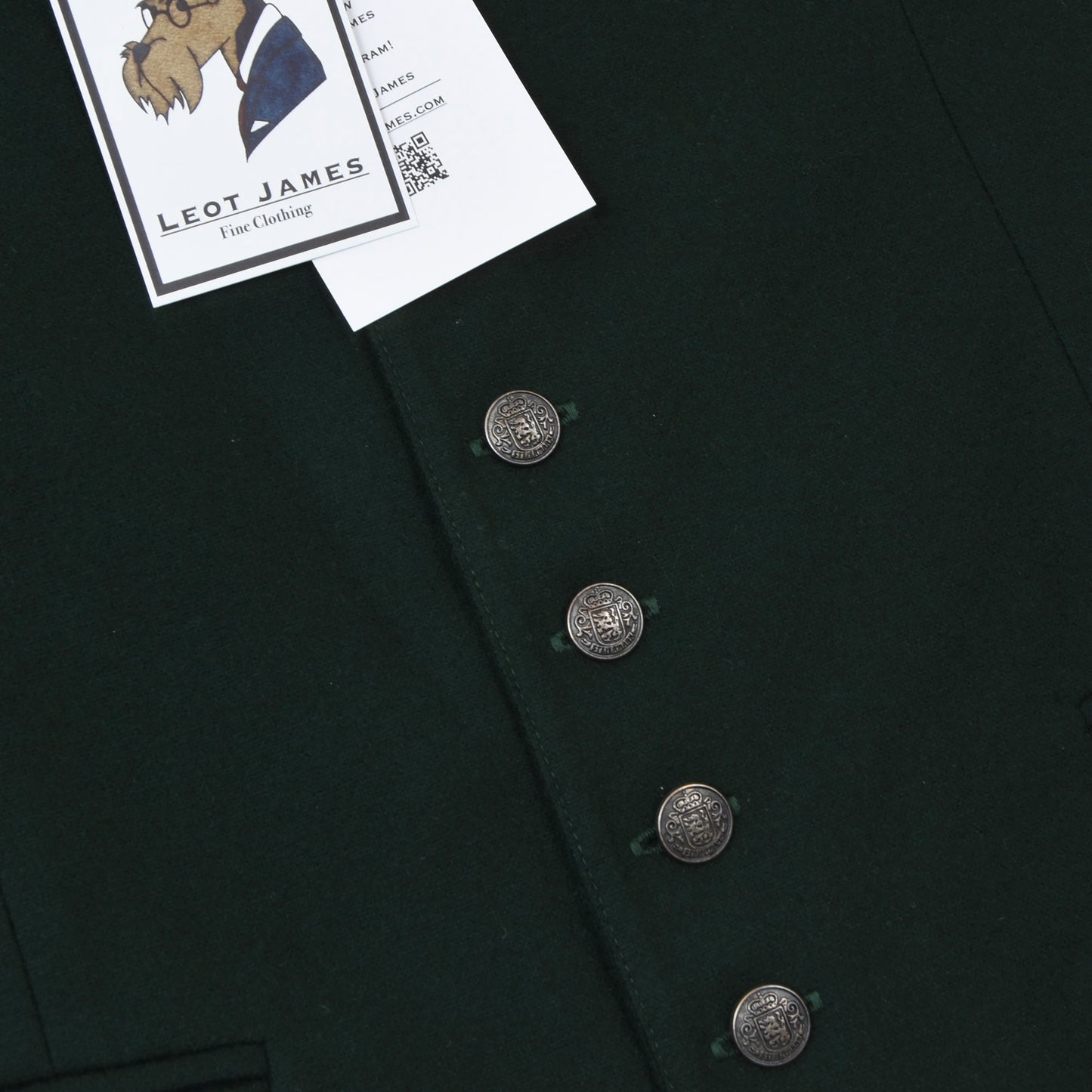 NWT Hiebaum Exclusiv Wool Vest/Trachtengilet Size 46 - Green