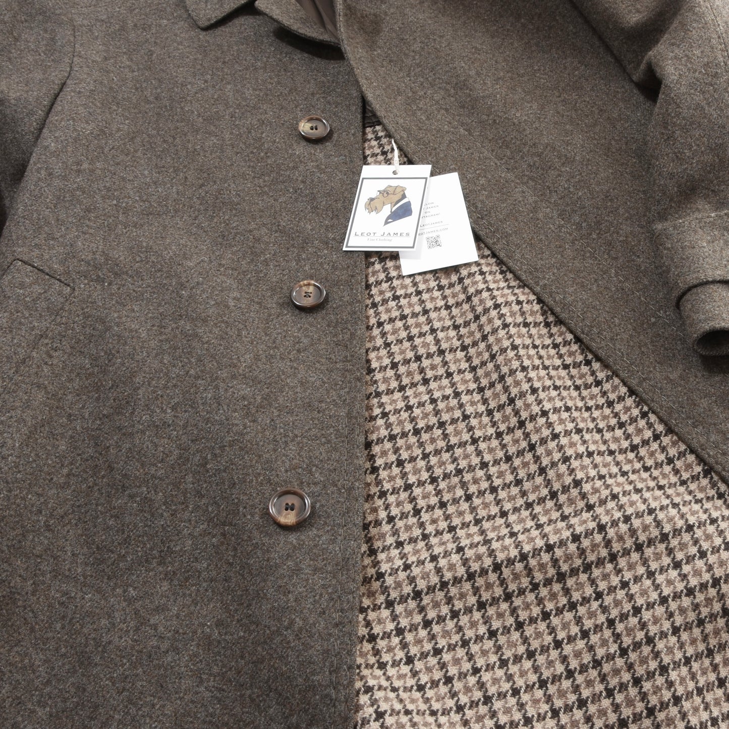 Classic 100% Wool Overcoat Chest ca. 61cm - Brown