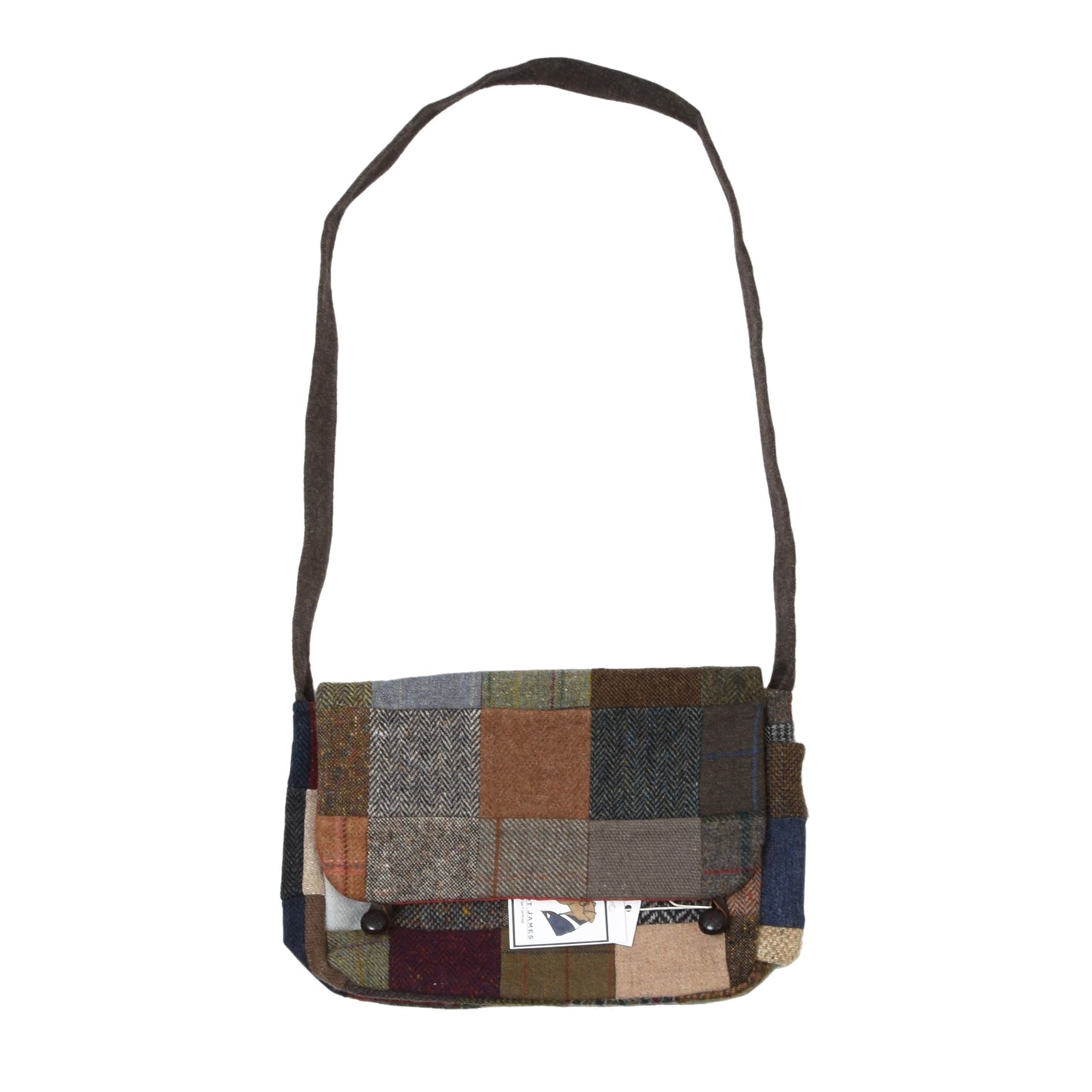 Hanna Hats 100% Wool Tweed Satchel Bag - Patchwork