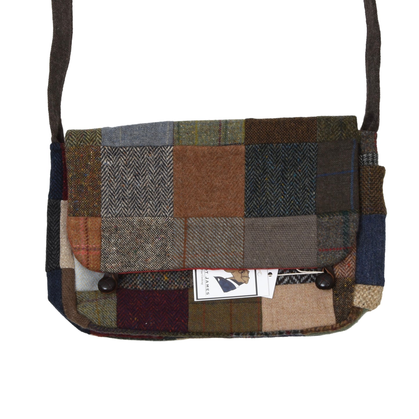 Hanna Hats 100% Wool Tweed Satchel Bag - Patchwork