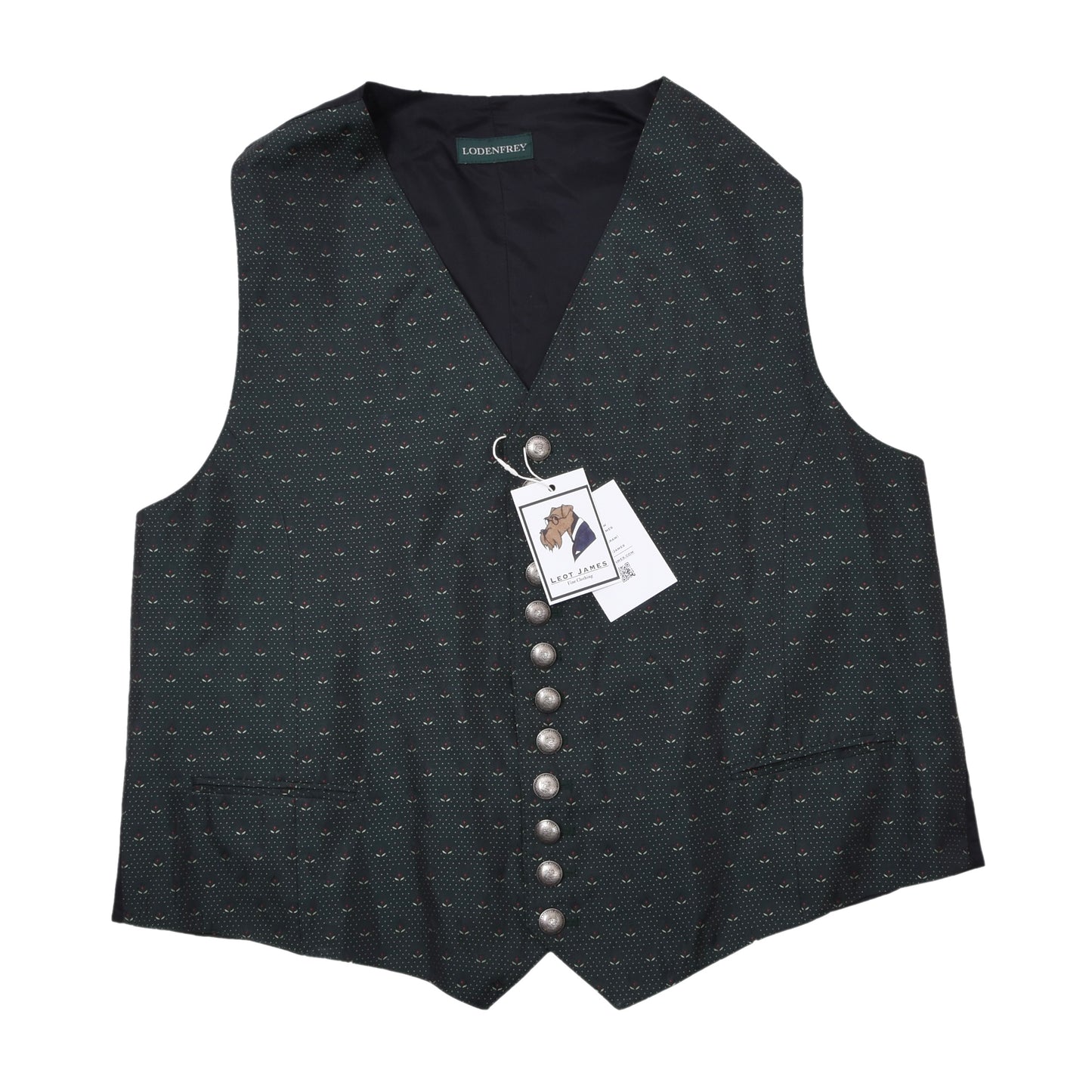 Lodenfrey Silk Blend Vest/Trachtengilet Size 60 ca. 63cm - Green