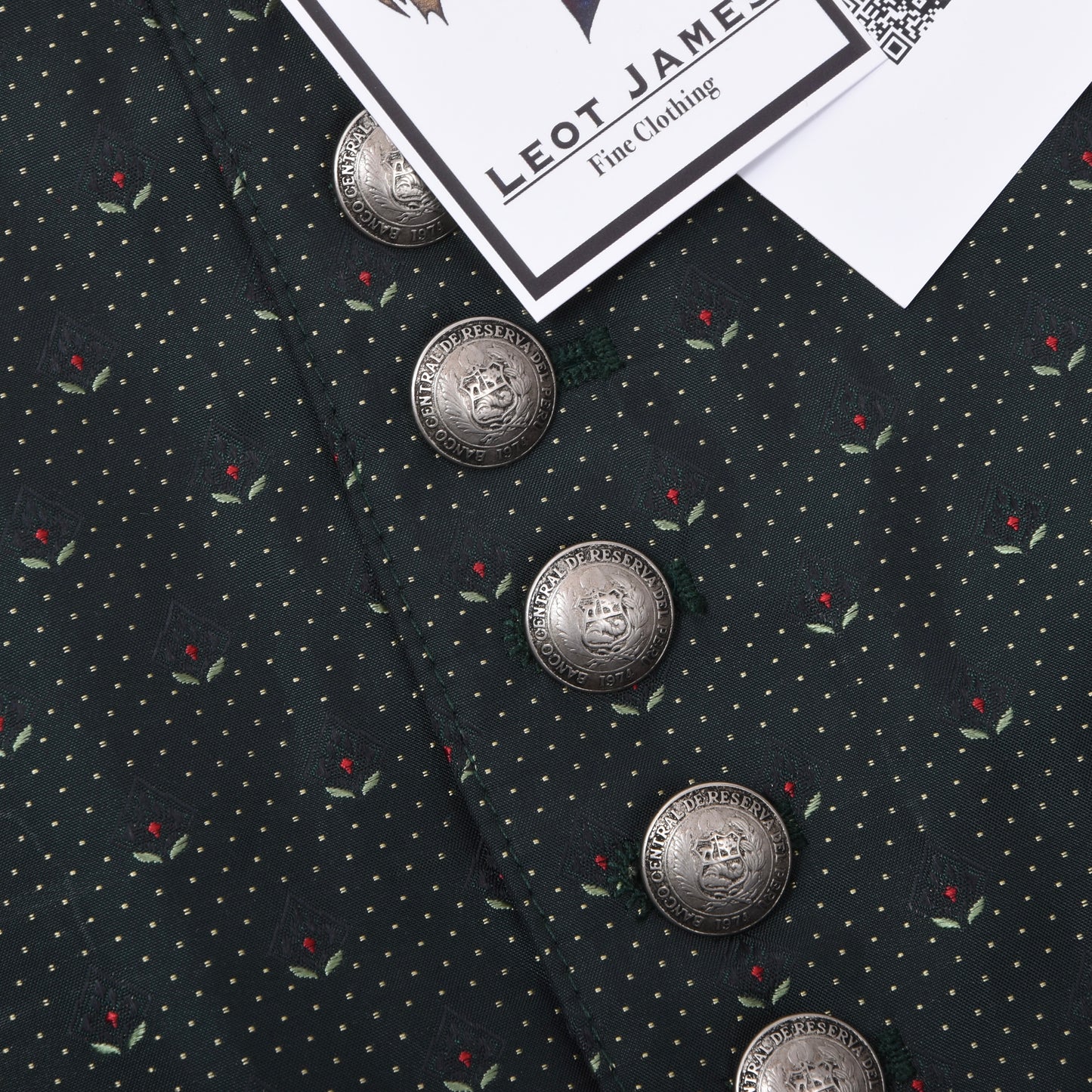 Lodenfrey Silk Blend Vest/Trachtengilet Size 60 ca. 63cm - Green