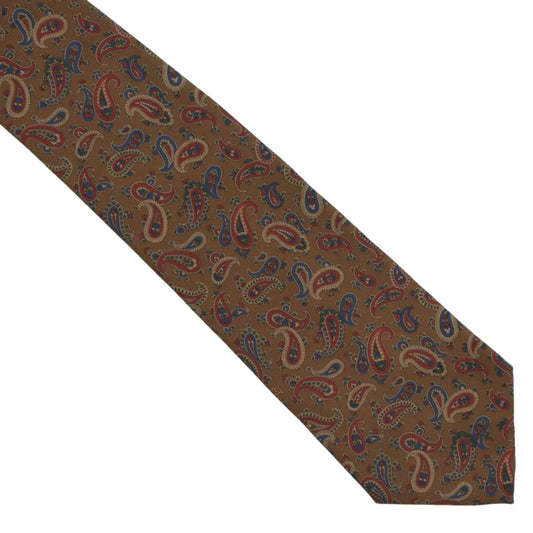 DAKS London Ancient Madder Silk Tie ca. 145cm/9.5cm - Burnt Sienna Paisley