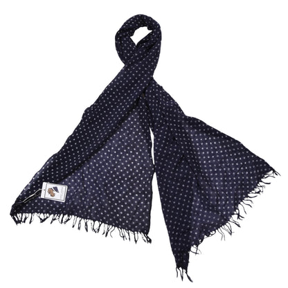 Barbour Wool Scarf ca. 200cm - Navy Polka Dots