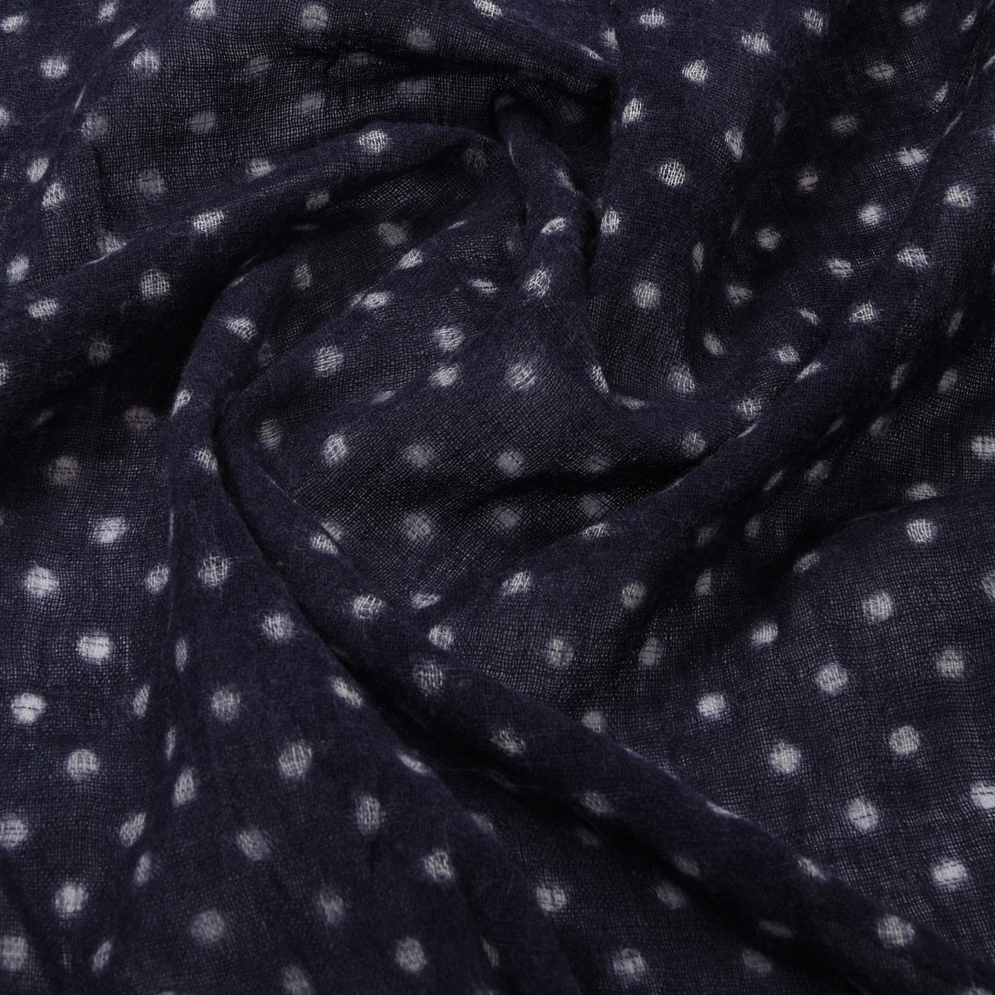 Barbour Wool Scarf ca. 200cm - Navy Polka Dots