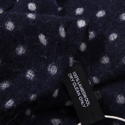 Barbour Wool Scarf ca. 200cm - Navy Polka Dots
